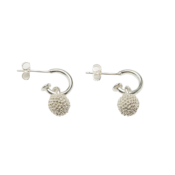 Mimosa Hoop Earrings, Silver