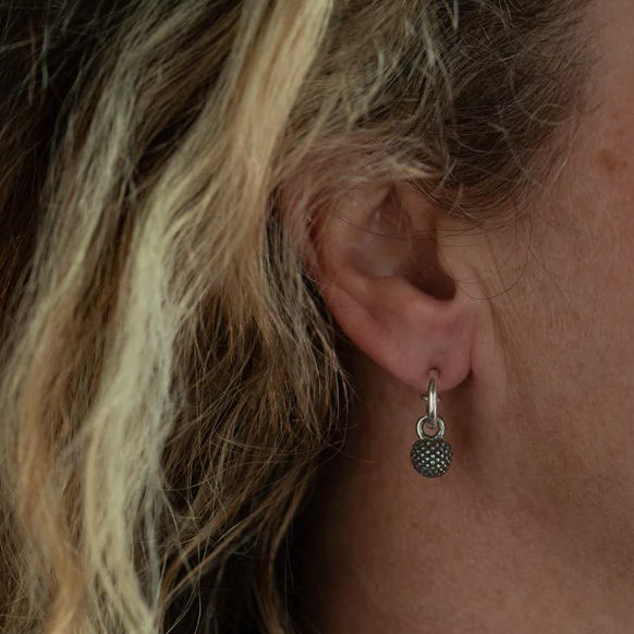 Mimosa Hoop Earrings, Silver