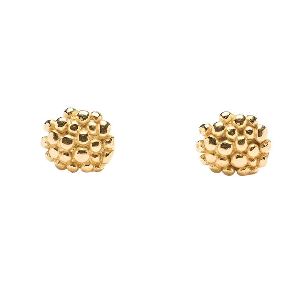 Small Raspberry Studs, Gold Plated