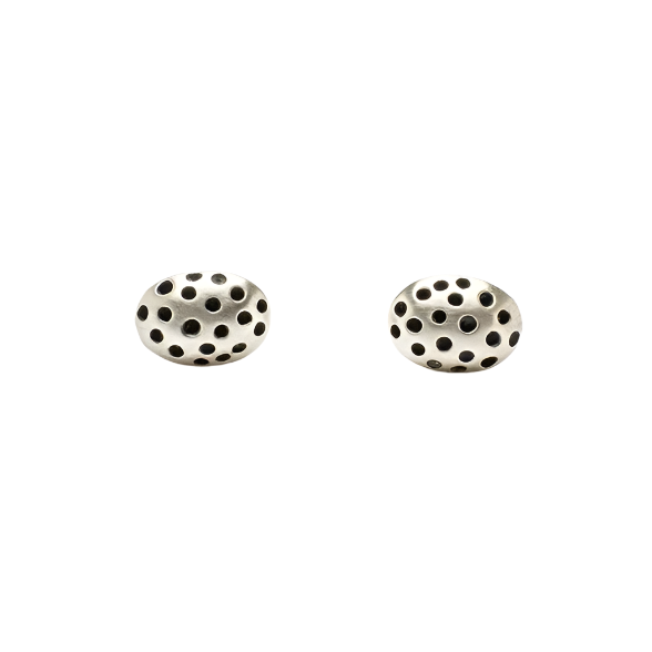 Ladybug Stud Earrings, Silver