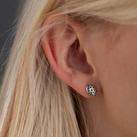 Ladybug Stud Earrings, Silver