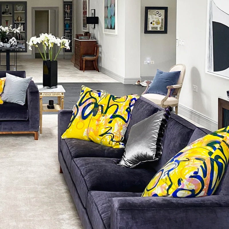 Yellow Laines Cushion