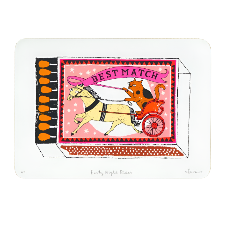 'Early Night Rider' Screen Print, Framed