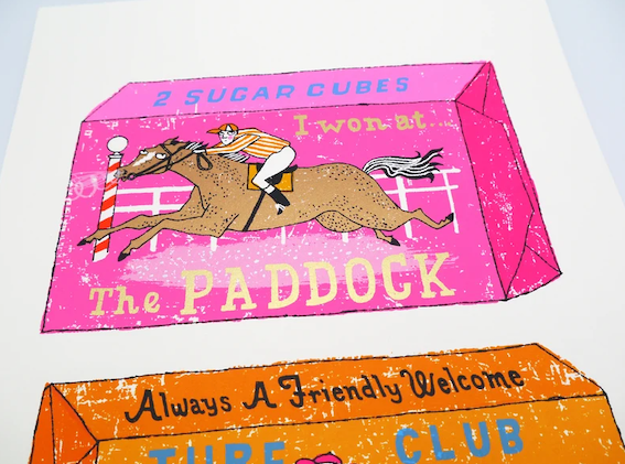 'Two Horse Race', Screen Print, Unframed