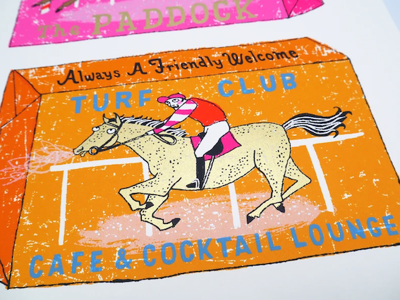 'Two Horse Race', Screen Print, Unframed