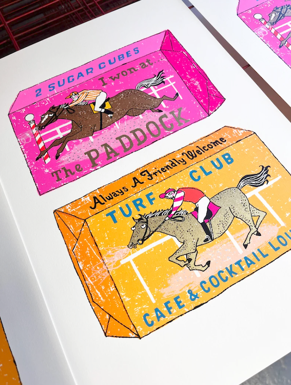 'Two Horse Race', Screen Print, Unframed