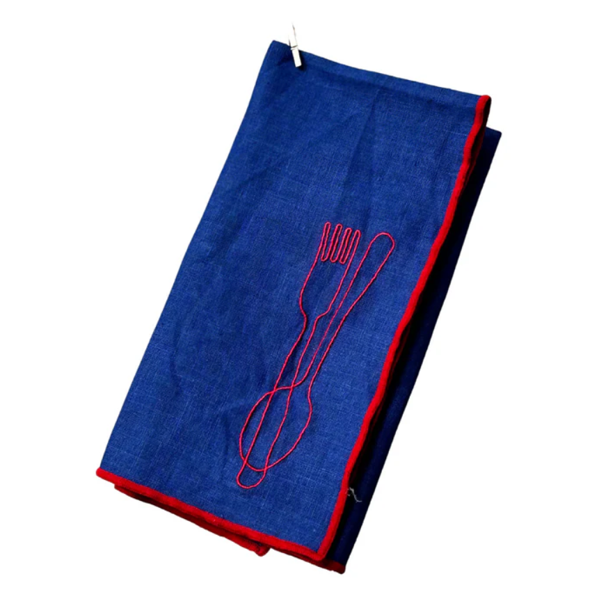 Linen Embroidery Napkins - Cutlery