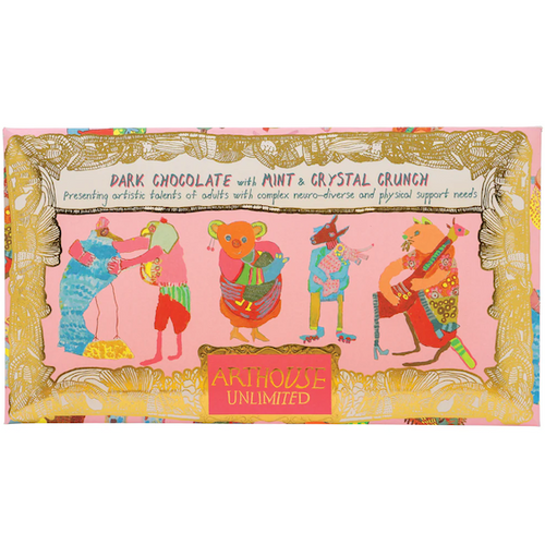 Hugging Animals, Dark Chocolate with Mint & Crystal Crunch
