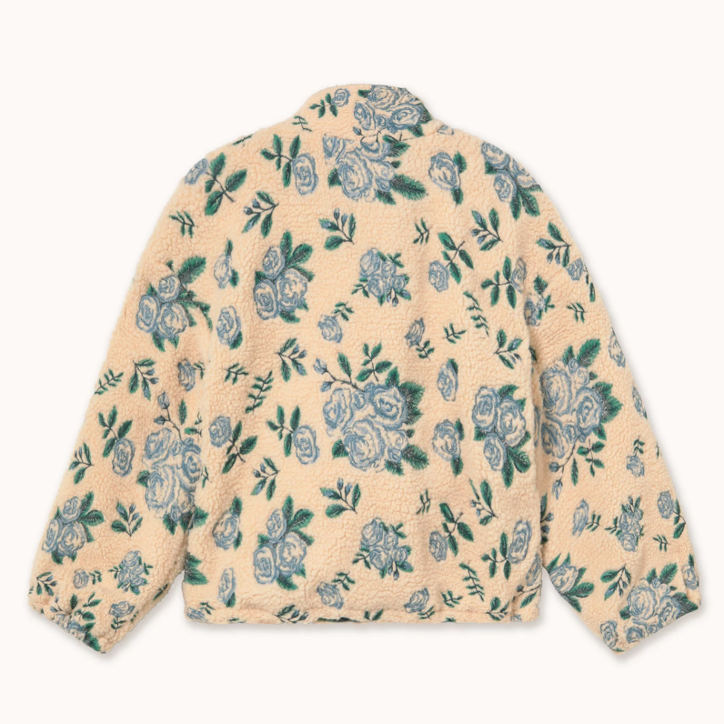 Vanilla Roses Print Sherpa Jacket