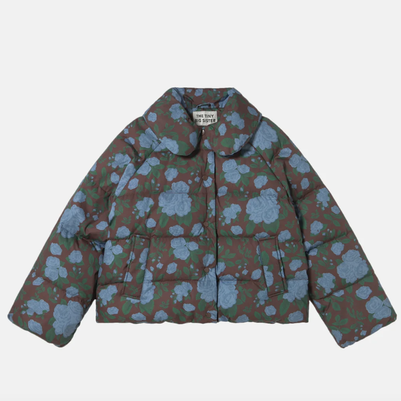 Dark Roses Print Short Jacket