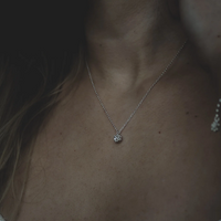 Sea Urchin Pendant, Silver with Crystal Stone