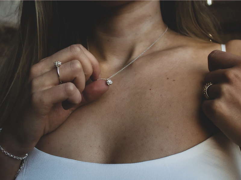 Sea Urchin Pendant, Silver with Crystal Stone