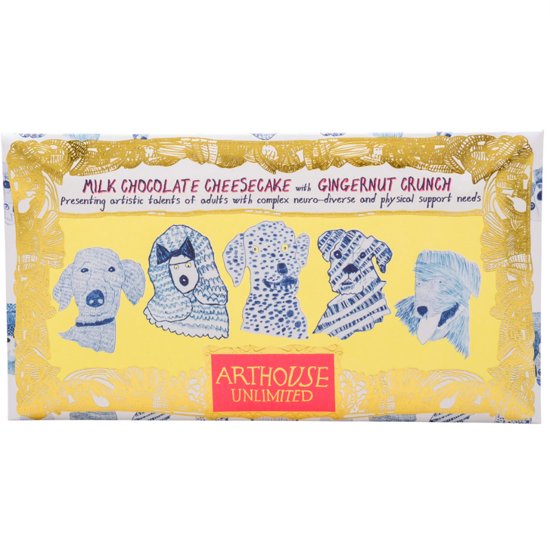 Blue Dogs Milk Chocolate Bar with Cheesecake and Gingernut Crunch