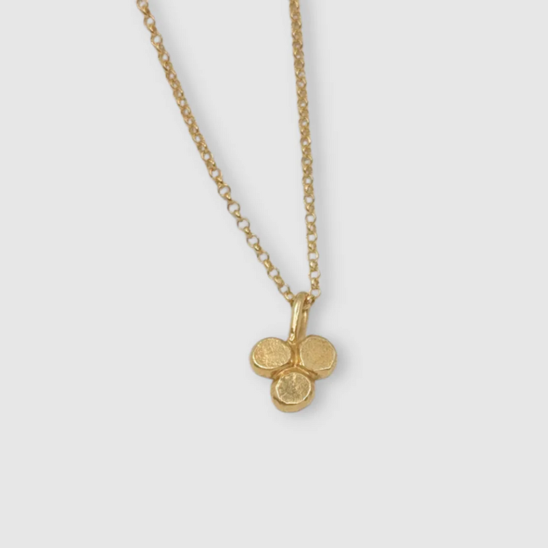 Trio Pebble Pendant, Gold Plated