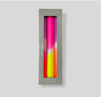 Pink Infusion Dip Dyed Neon Taper Candles