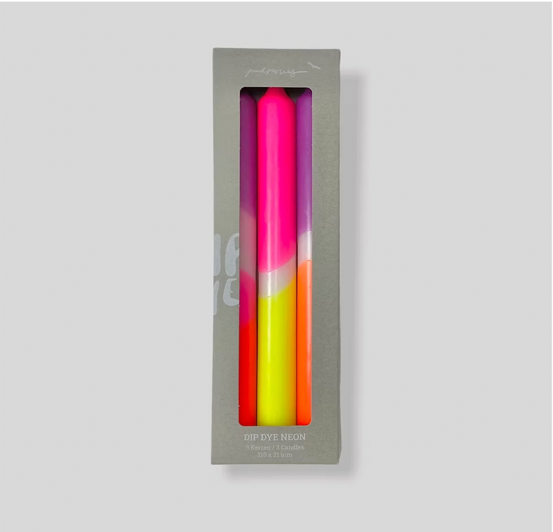 Pink Infusion Dip Dyed Neon Taper Candles