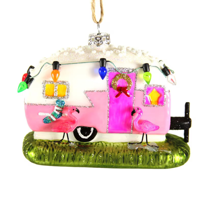 Flamingo Camper Decoration