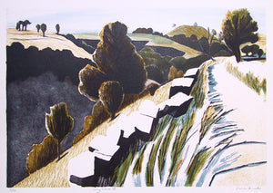 'Long Lane' Stone Lithograph, Unframed