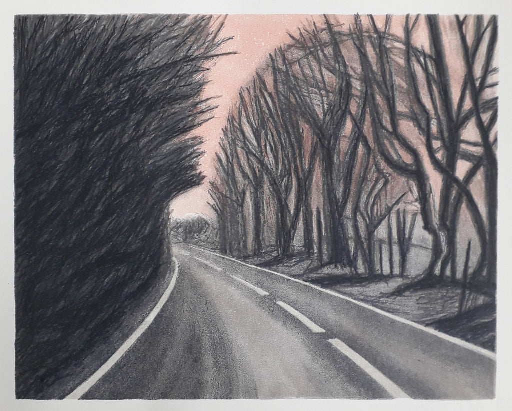 'Woodmanstern Road IV' Stone Lithograph, Framed