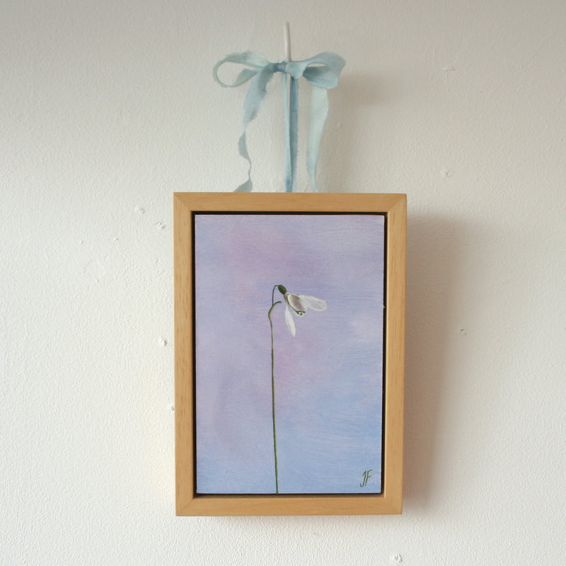 'Snowdrop' Oil Painting, Framed