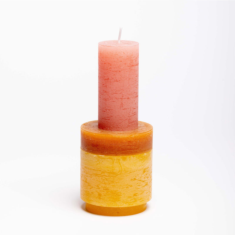 Three Piece Stacking Candle In Yellows