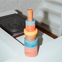 Seven Piece Stacking Candle In Multi colours