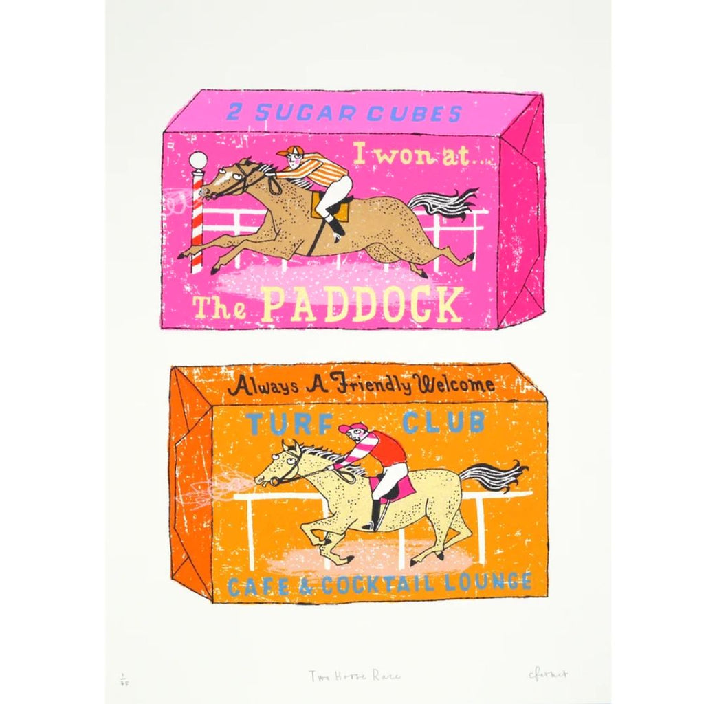 'Two Horse Race', Screen Print, Unframed