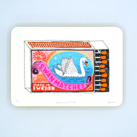 'Swanning About' Screen Print, Framed