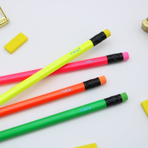 Sweary Pencil Set- Neon