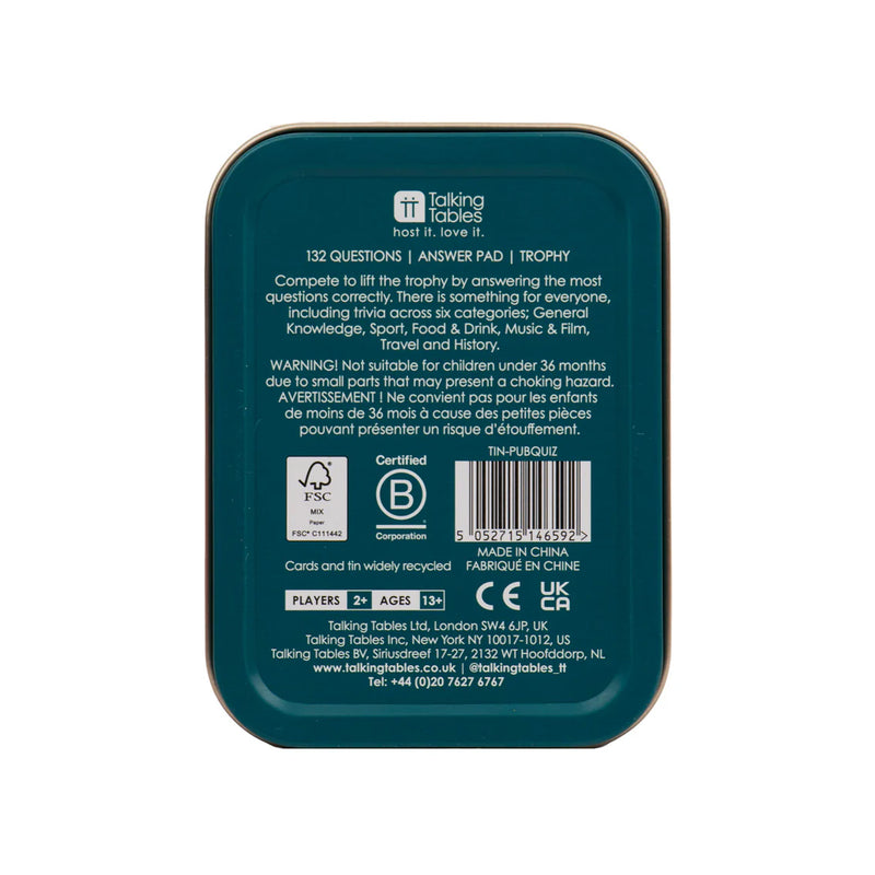 Fun in a Tin - Pub Quiz Game