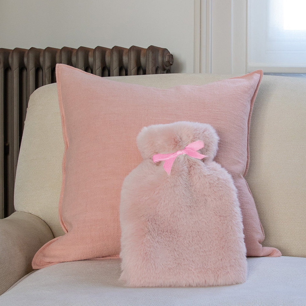 Teddy Hot Water Bottle - Soft Pink