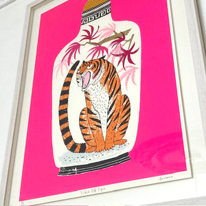 'Ticked Off Tiger' Framed Screen Print