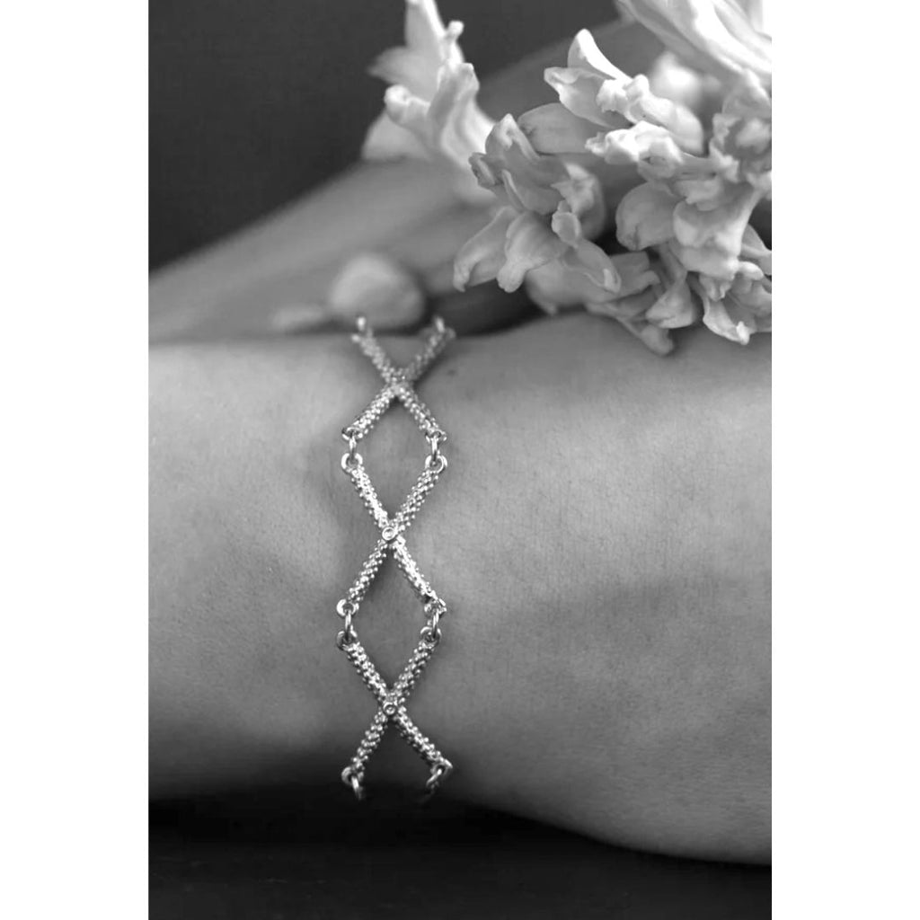 Triple Cross Bracelet, Silver