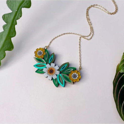 Floral Statement Bib Necklace