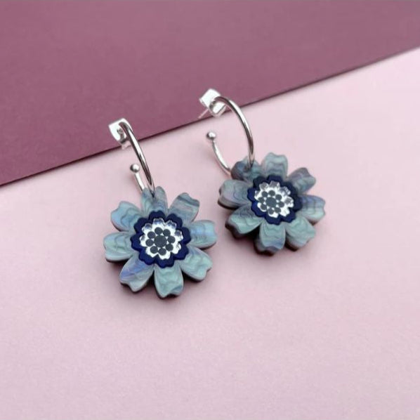 Floral Hoop Earrings