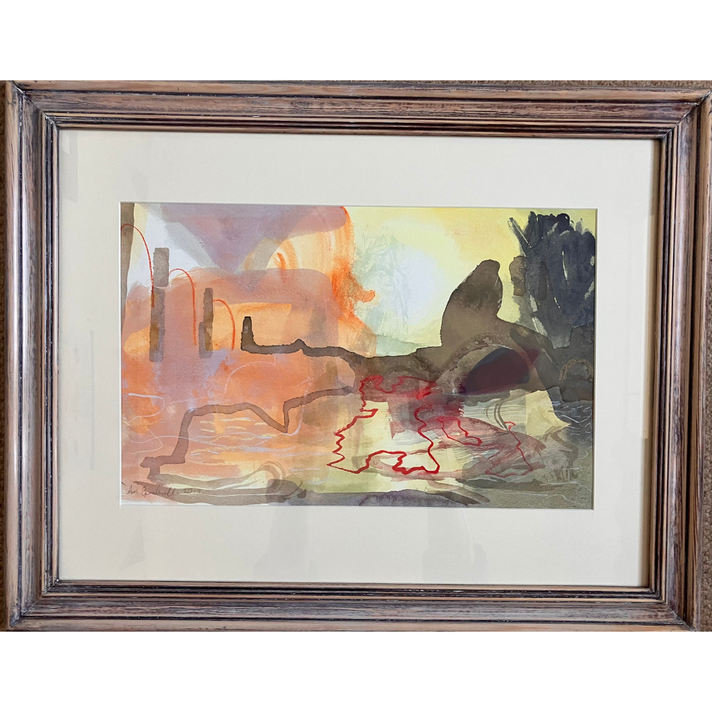 'Avon walk No52, B on A', Watercolour and Pastel, Framed