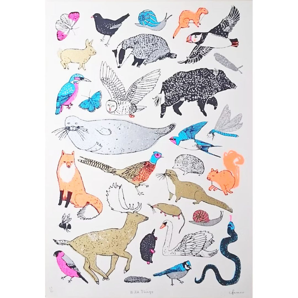 'Wild Things' Screen Print, Framed