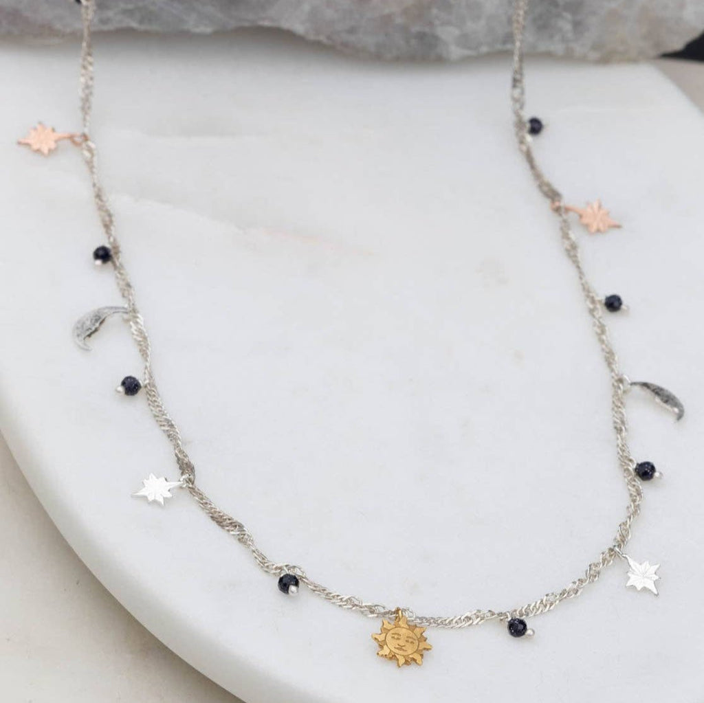 Sun, Moon And Stars Charm Necklace