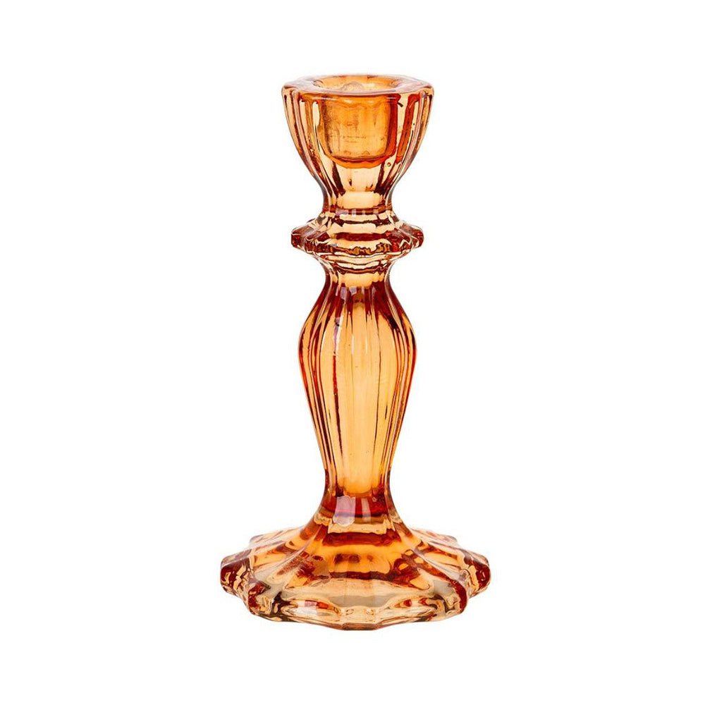 Glass Candle Holder In Orange