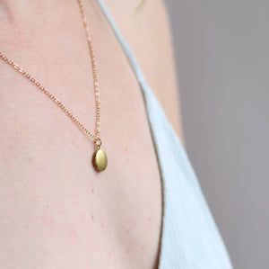 Tiny Oval Thistle Engraved Locket