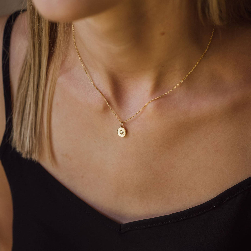 Star Set Diamond Necklace, Gold Vermeil