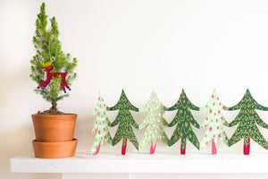 Christmas Trees Concertina Garland