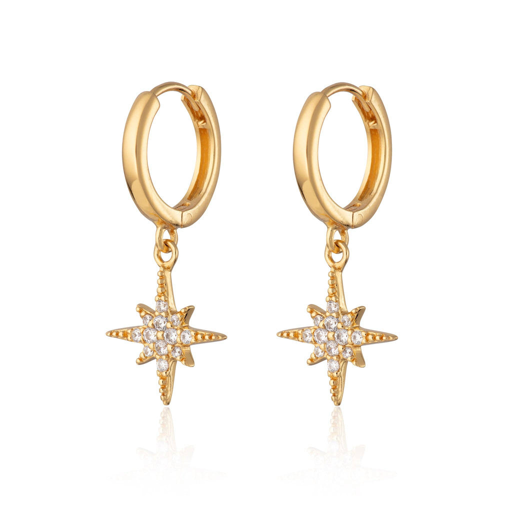 Starburst Hoop Earrings | 18k Gold Plated Sterling Silver
