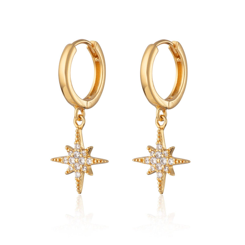 Starburst Hoop Earrings | 18k Gold Plated Sterling Silver