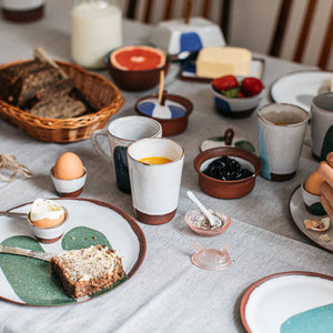 Handmade Contemporary Terracotta Egg Cup | Green