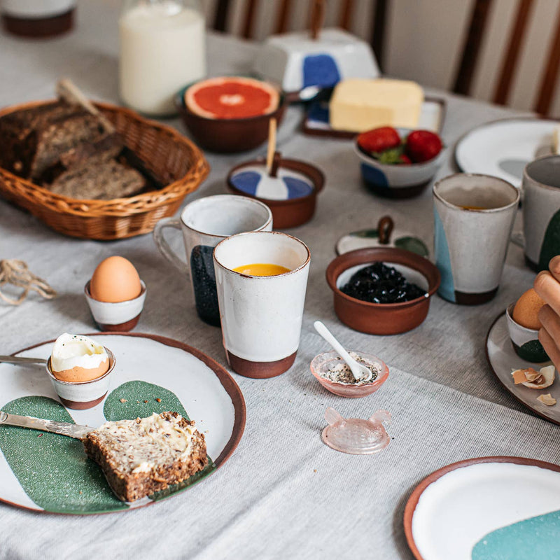 Handmade Contemporary Terracotta Egg Cup | Green