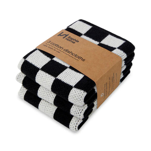 Reusable Dishcloths in Mono Check