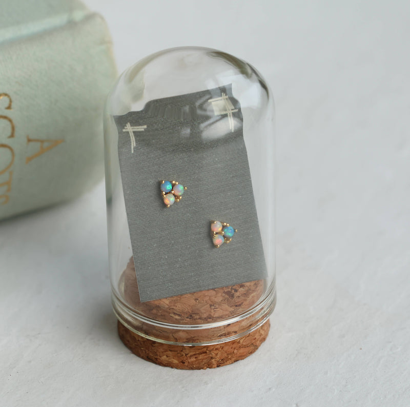 A Trio of Turquoise Opal Stud Earrings