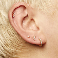 Clear Stone Flat Back Single Earring |18K Gold Plated Sterling Silver