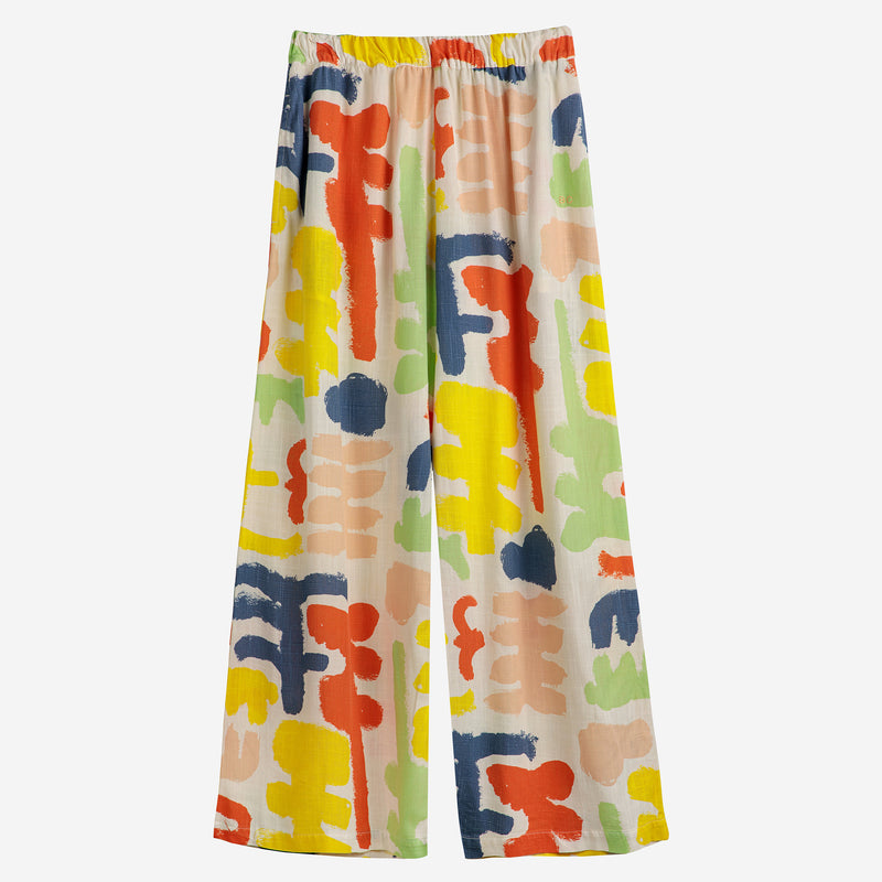 Flared Carnival Print Trousers
